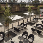 Außenbereich: Terrasse am Kanal - perfekt für BBQ´s in der Hafencity